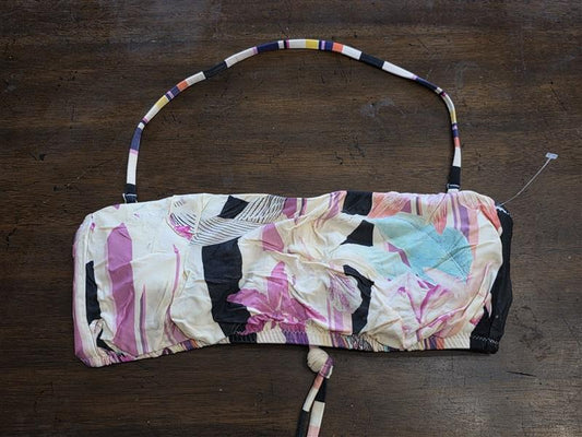 NWOT Trina Turk 8 Floral Tropical Leaf Bandeau Bikini Swim Top 124644