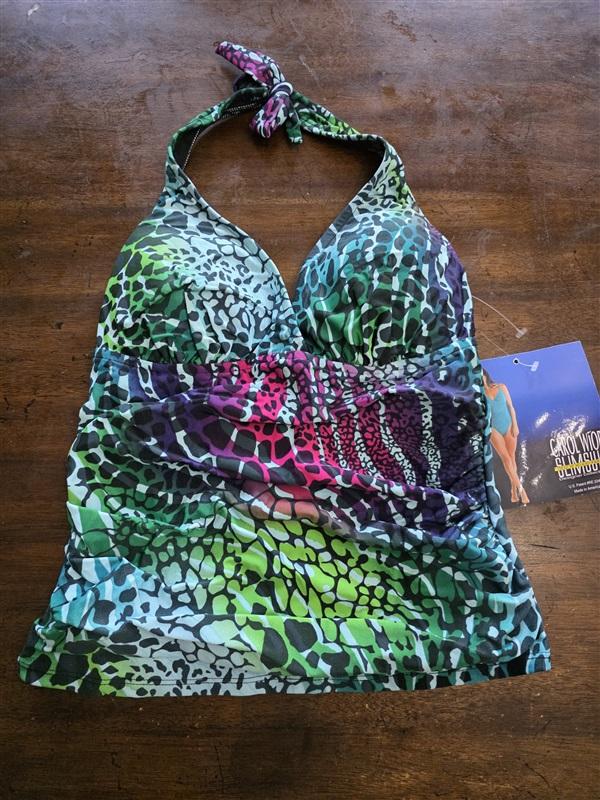 NWT CAROL WIOR 8 SLIMMING SWIMSUIT TANKINI Animal Print 124645