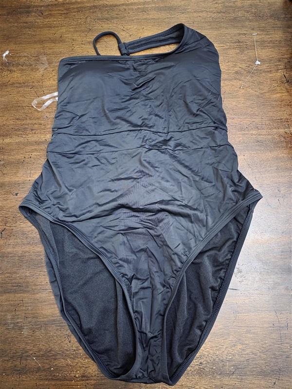 NWT Mynah XL Black 1 Shoulder Lace Up 1PC Swimsuit 124649