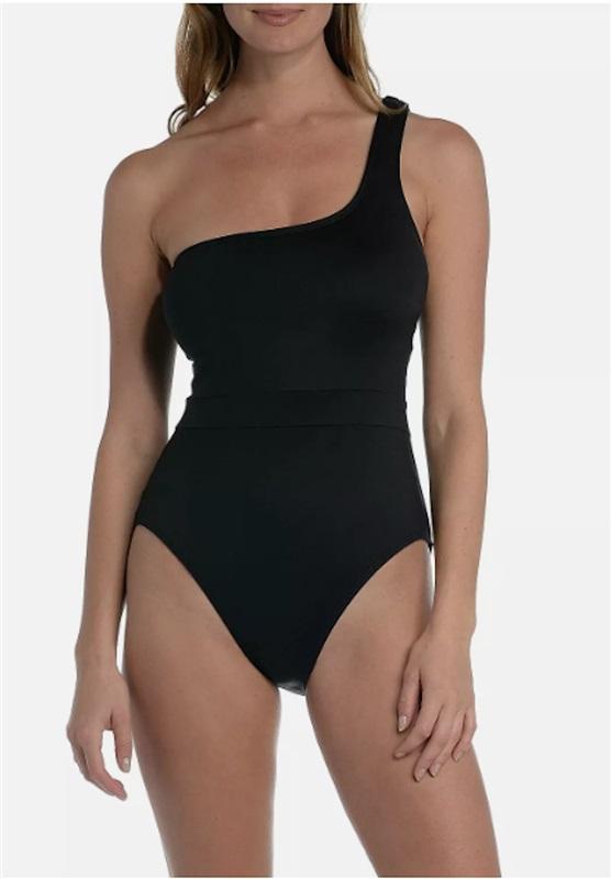 NWT Mynah XL Black 1 Shoulder Lace Up 1PC Swimsuit 124649