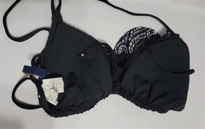 NWOT Ralph Lauren Butterfly Lace L Black Halter Triangle Bikini Swim Top 124651