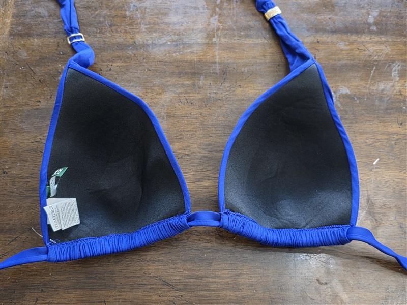 NWOT Ralph Lauren 10 Triangle Halter Bikini Top Blue 124652
