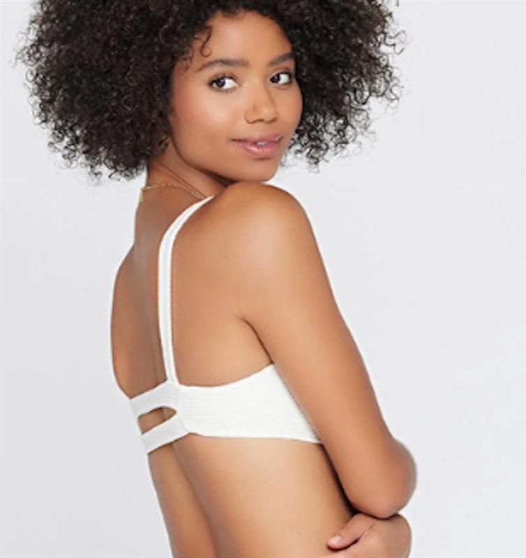 NWTD L*Space L Jess Cream Eco Chic Repreve CRM Bikini Swim Top 124661