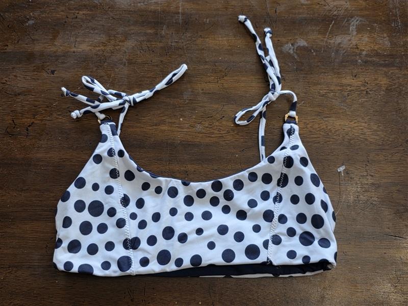 NWOT Pilyq S Polka Dot Tie Strap Bikini Swim Top 124662