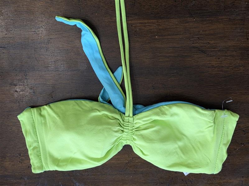 Sample Ralph Lauren Reversible Blue Green Bandeau Bikini Swim Top 124671