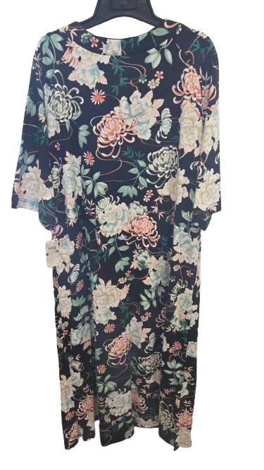 NWT Miss Elaine L Relax Asian Floral Interlock Robe Black 124688
