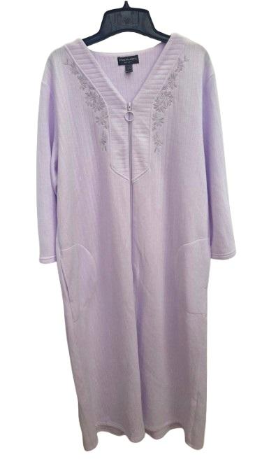 NWT Miss Elaine L Relax Embroidered Purple Interlock Robe 124690