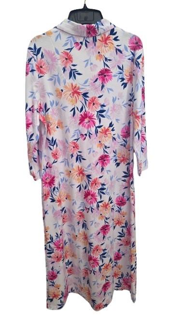 NWOT Miss Elaine M Relax Interlock zip Pink Orange Blue Floral Robe 124695