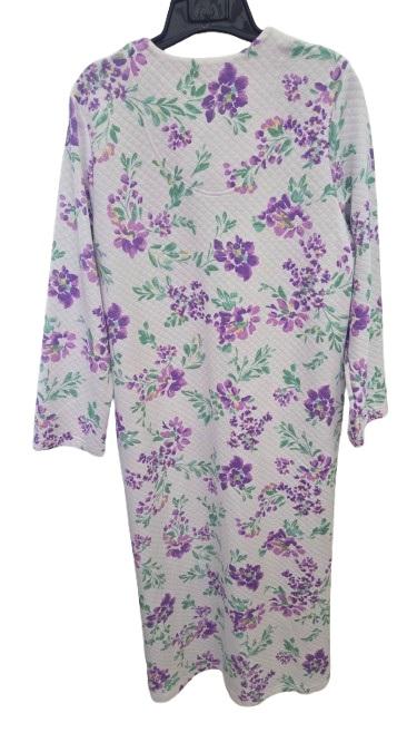 NWT Miss Elaine M Cottonessa Quilted Knit Zip Robe Violets 124699