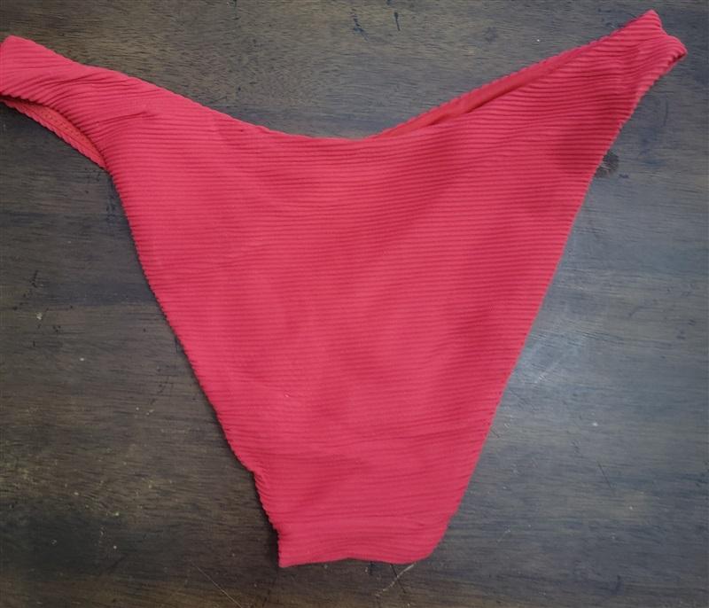 NWOT Seafolly Essentials SZ 4 USA Red Ribbed Bikini Swim Bottom 124712