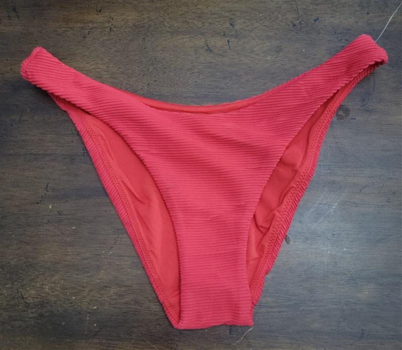 NWOT Seafolly Essentials SZ 4 USA Red Ribbed Bikini Swim Bottom 124712