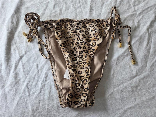 NWT Pilyq PQ S Leo Eden Tie Side Teeny Cheetah Bikini Swimsuit 124713