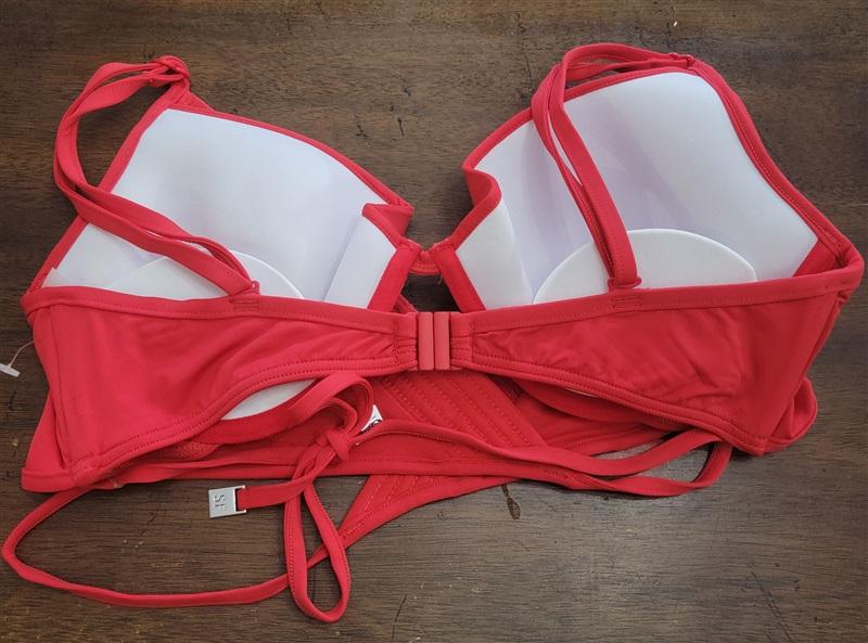 NWOT Seafolly 4 USA Quilted Wrap with Boost Bikini Swim Top Red 124716