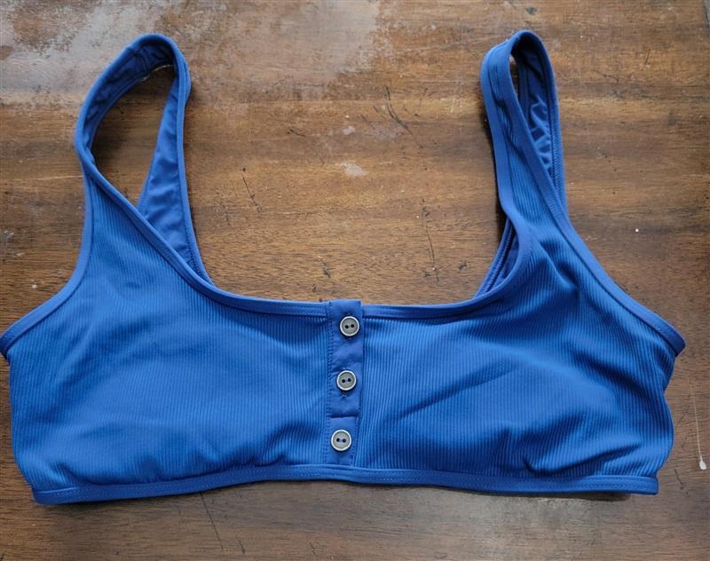 NWT Tommy Hilfiger XS Ruffle Bikini Top Blue 124754
