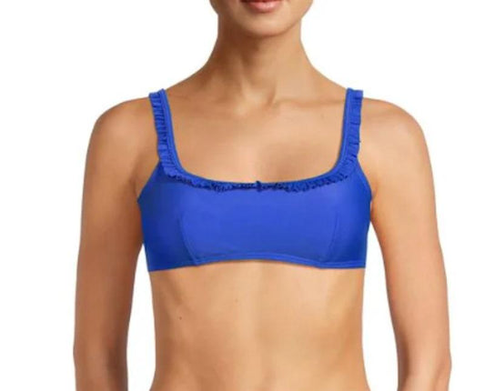 NWT Tommy Hilfiger XS Ruffle Bikini Top Blue 124754