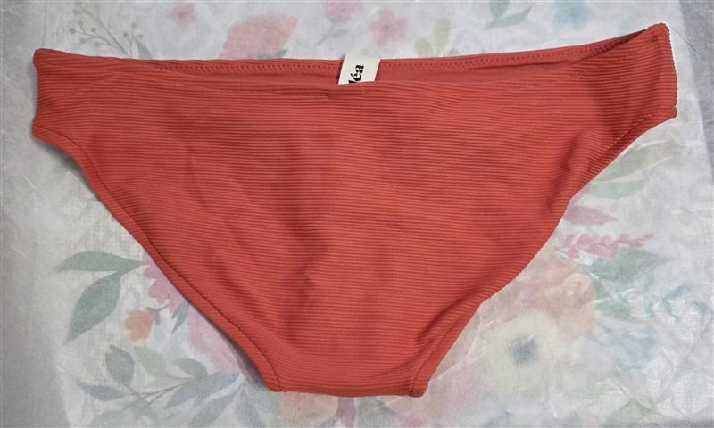 NWOT Milea 14 Mini Rib Mid Rise Bikini Rust Orange Swim Bottom 124763