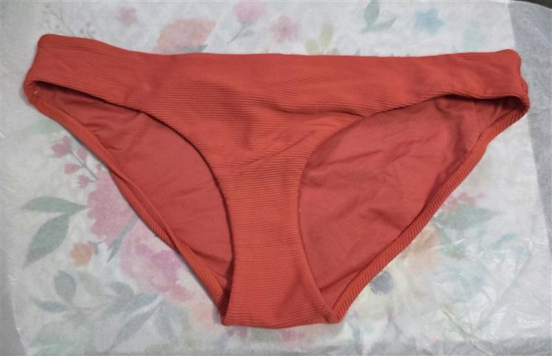 NWOT Milea 14 Mini Rib Mid Rise Bikini Rust Orange Swim Bottom 124763