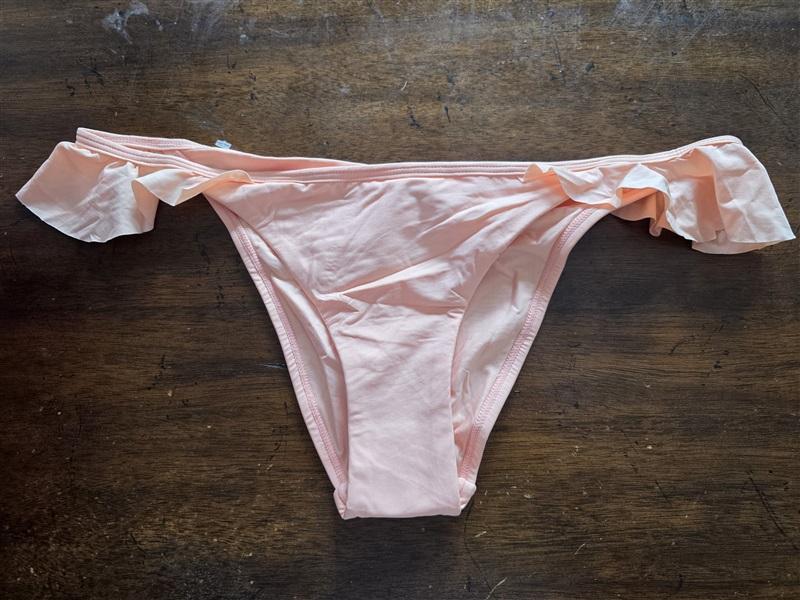 NWT Pilyq L Peach Ruffle Bikini Swim Bottom Teeny 124767