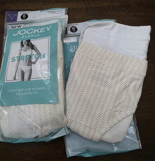 NEW in PKG Jockey Elance Stretch Bikini 5 PR Underwear sz 6 Multi Color 124774