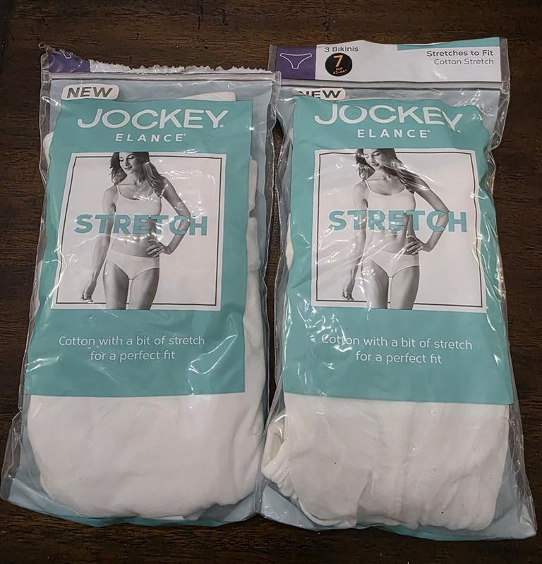 NEW in PKG Jockey Elance Stretch Bikini 6 PR Underwear sz 7 White 124777
