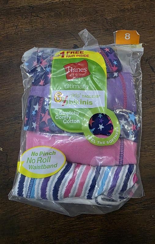 NWT Hanes 8 Girls Ultimate Cotton Comfort 5pr Bikini Underwear 124788