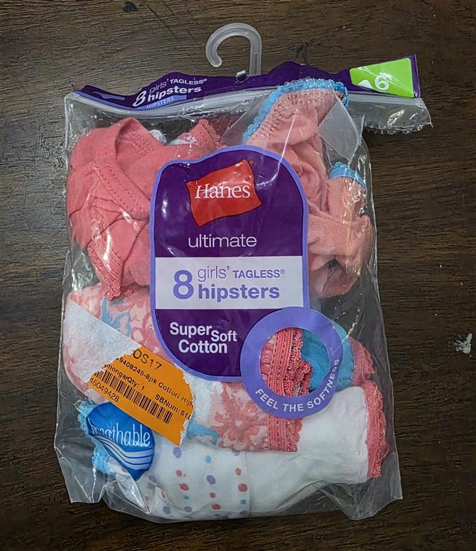 NWT Hanes 6 Girls Ultimate Cotton Comfort 6pr Bikini Underwear 124789