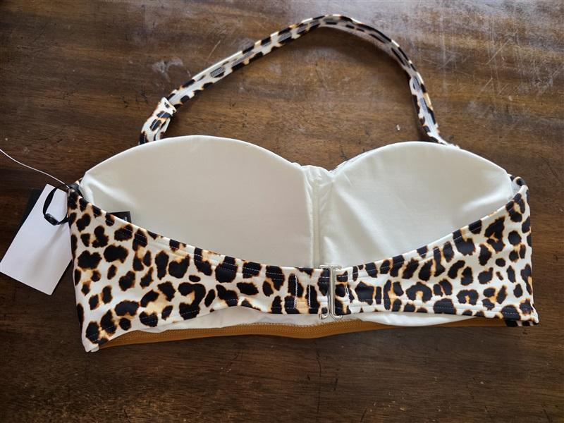 NWT DKNY XXL Animal Print Bikini Swim Top #106474