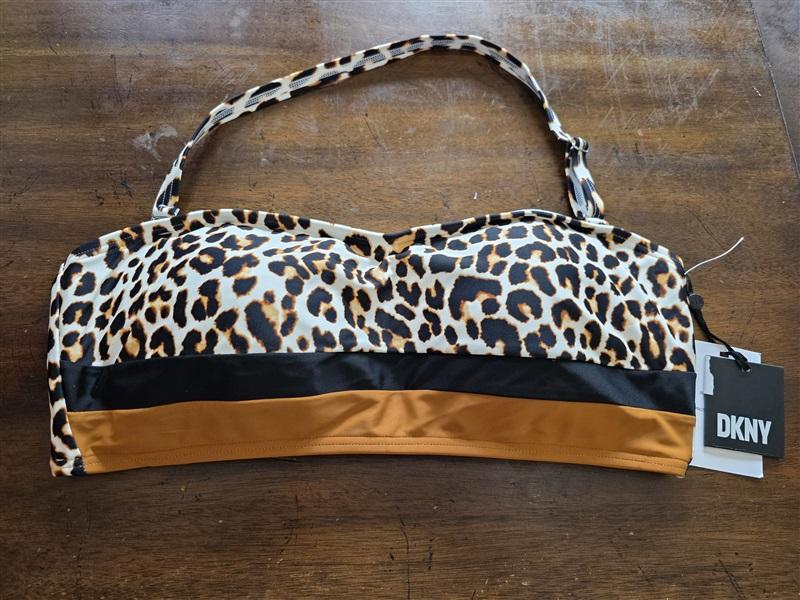 NWT DKNY XXL Animal Print Bikini Swim Top #106474