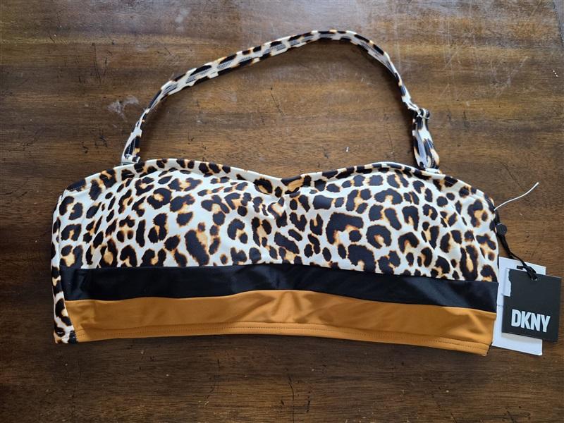 NWT DKNY XXL Animal Print Bikini Swim Top #106474