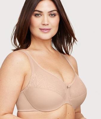 NWOT Glamorise 42C Wonderwire Minimizer Bra 9003 Beige 124818