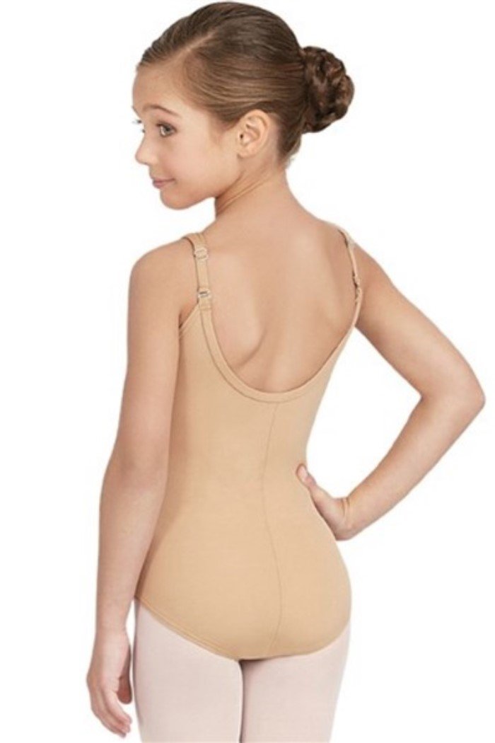 NWT CAPEZIO Adjustable L Cami Leotard for Child Beige TB1420C 124827