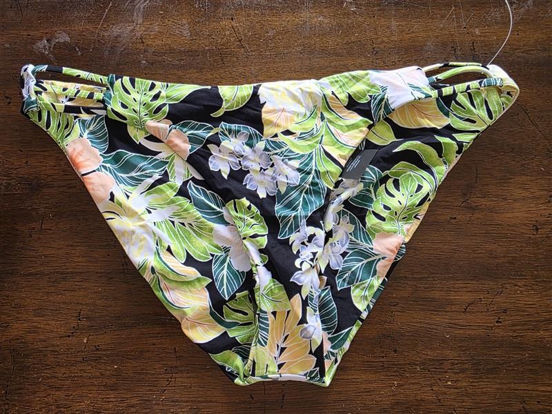 NWT Volcom L Eco True Palm Leaf Tropical Bikini Swim Bottom 124849