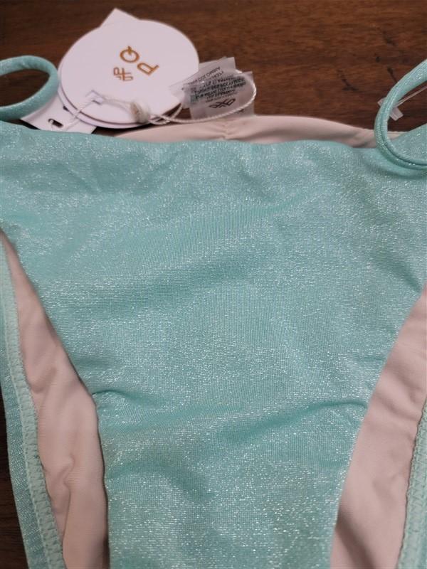 NWOT Pilyq PQ L Div Glitter Tie Side Teeny Green 124850