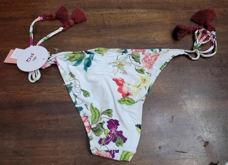 NWT Pilyq S SHB Embroidered Beaded Tie Teeny Bikini Swim Bottom 124854