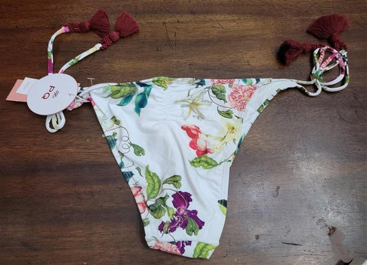 NWT Pilyq S SHB Embroidered Beaded Tie Teeny Bikini Swim Bottom 124854