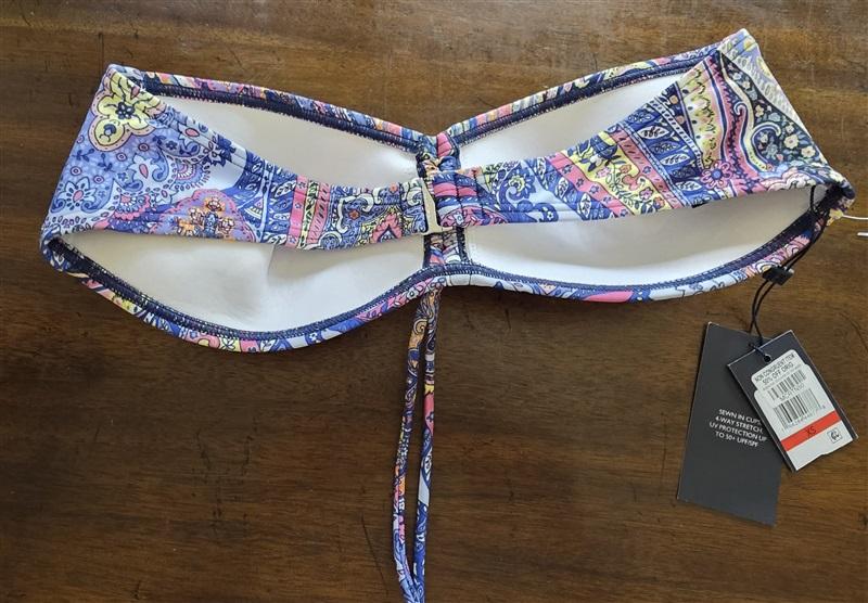 NWT Tommy Hilfiger XS Paisley Bandeau Bikini Swim Top 124858