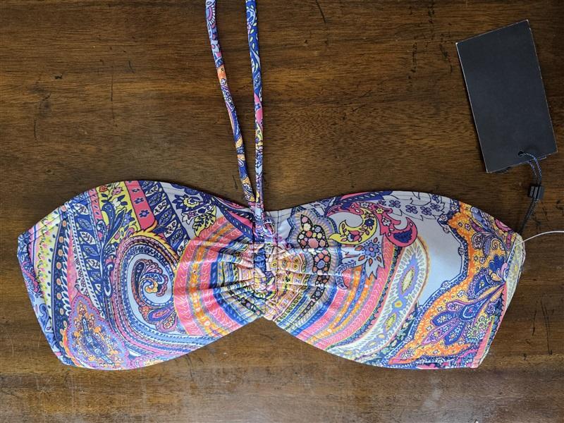 NWT Tommy Hilfiger XS Paisley Bandeau Bikini Swim Top 124858