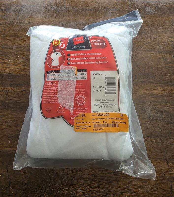 NWT Hanes Ultimate 6 Boys Tagless Undershirt T shirts White 124864