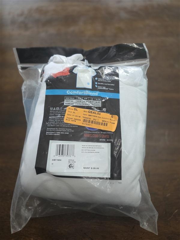 NWTD Hanes M Comfort Blend Tagless 4 Pack T shirts Undershirt White 124865