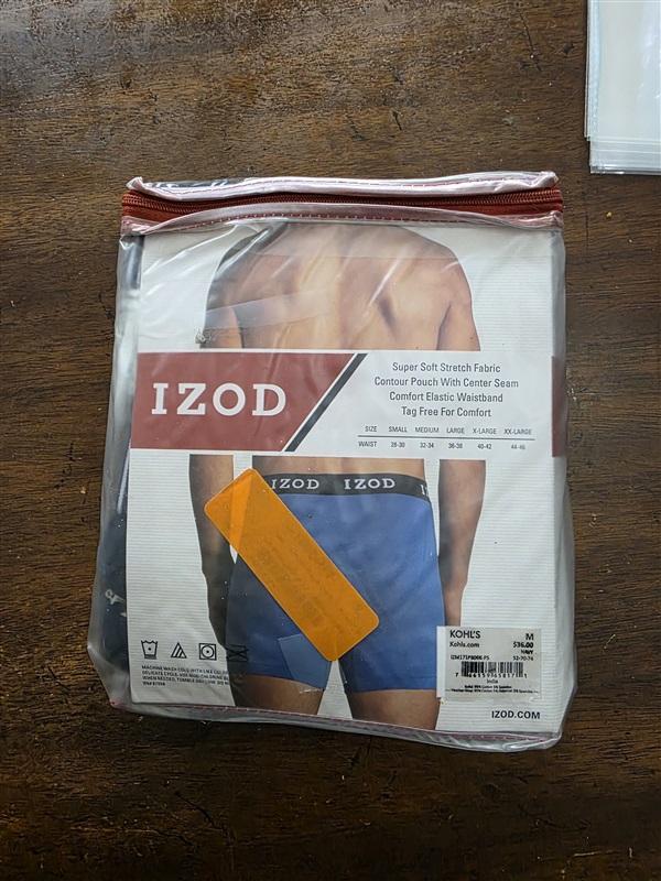 NWTD Izod M 4 Stretch Boxer Briefs Blues Tagless 124878