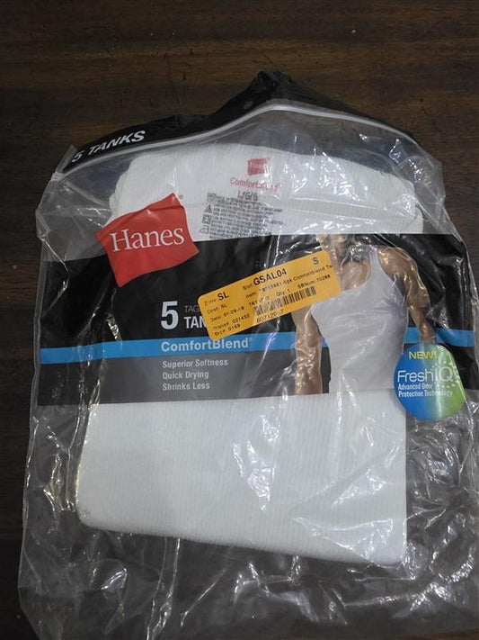 NWTD Hanes XL ComfortBlend Tagless 5 Pk Tank Top Tshirts Undershirt White 124914