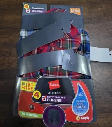 NWTD Hanes M Boy's Ultimate 2pr Boxer Underwear Tagless 124915