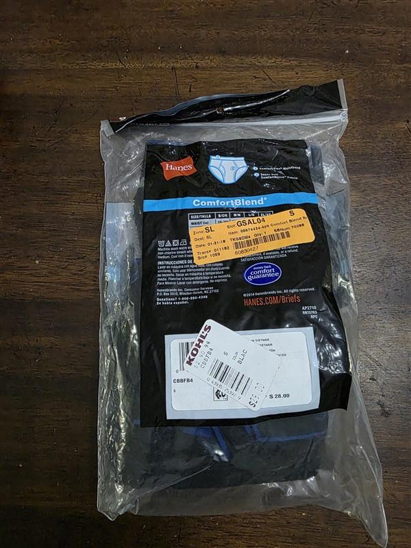 NWTD Hanes S ComfortBlend Tagless 3 Briefs underwear 124917