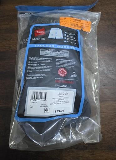 NWTD Hanes M Ultimate 3pr Knit Boxer Underwear Tagless 124936