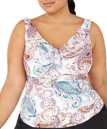 NWOTD Ralph Lauren Plus 18W Captiva Ruffle Tankini Beach Halter Top 124949
