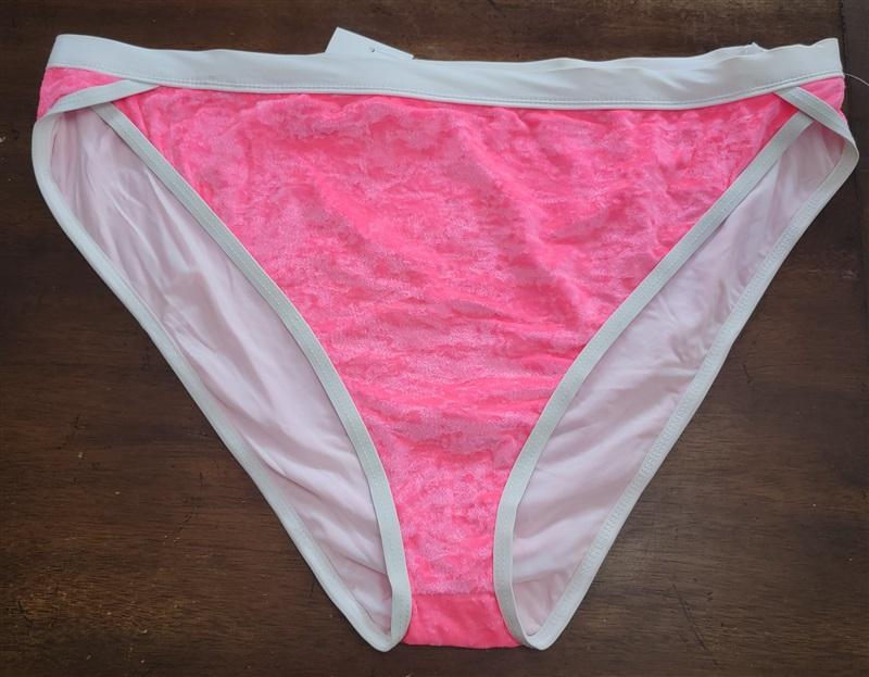 NWT Basta Surf 20 Pink Crushed Velvet High Leg Bikini Swim Bottom 124952