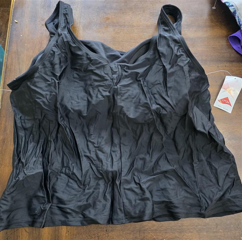 NWT Blair 26W Black Scoop Tankini Swim Top 124959