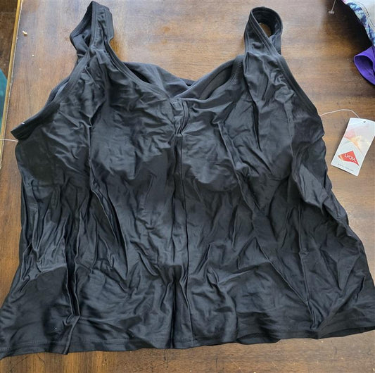 NWT Blair 26W Black Scoop Tankini Swim Top 124959