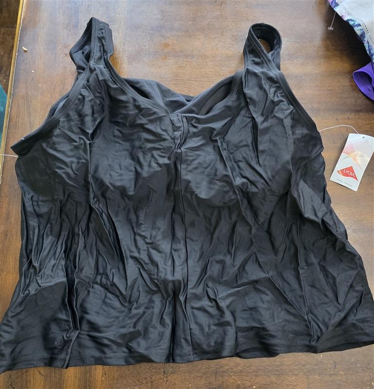 NWT Blair 26W Black Scoop Tankini Swim Top 124959