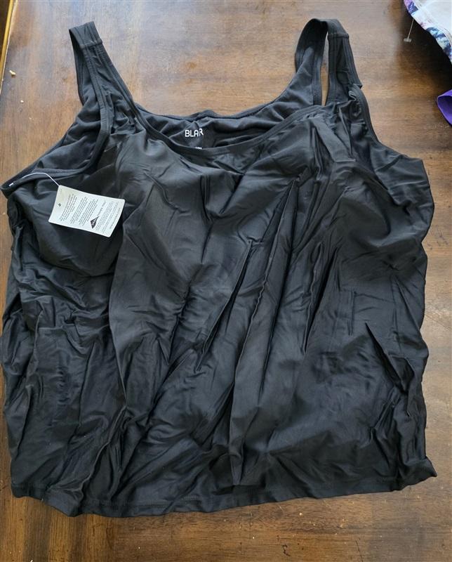 NWT Blair 26W Black Scoop Tankini Swim Top 124959